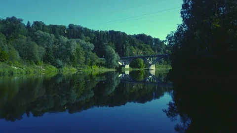 Gauja bridge hd Stock Footage 115109505