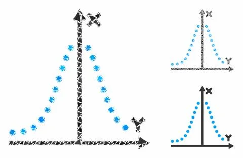 Gauss plot Composition Icon of Inequal Items Ilustración de archivo