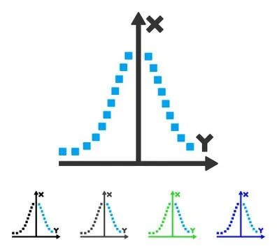 Gauss Plot Flat Icon Ilustración de archivo