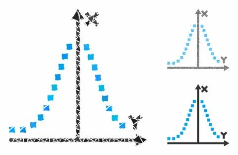 Gauss plot Mosaic Icon of Irregular Parts Ilustración de archivo