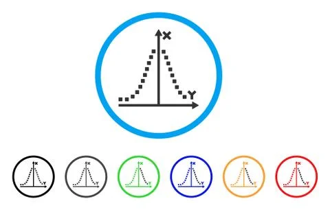 Gauss Plot Rounded Icon Stock Illustration