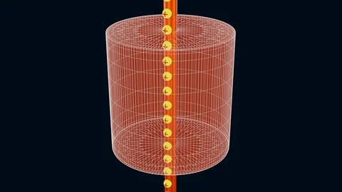 Gaussian Surface for a line charge Stock Illustration
