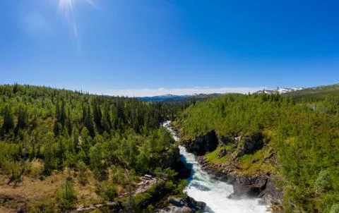 Gausta waterfall Foto stock
