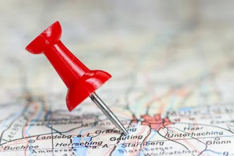 Gauting, Germany pin on map Stock Photos