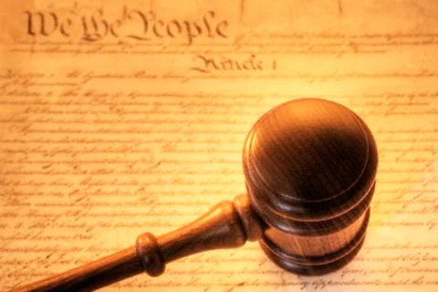 Gavel and constitution Stock Photos