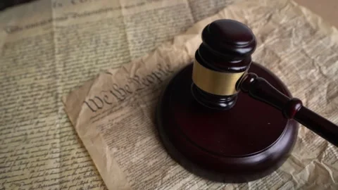 Gavel and US constitution Stock Footage 283772104