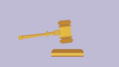 Gavel is being struck to decide 2d Animation with Alpha Matte Stock Footage 345013466
