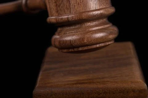 Gavel on black Stock Photos