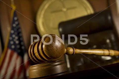 Gavel In Court Room Stock Photos