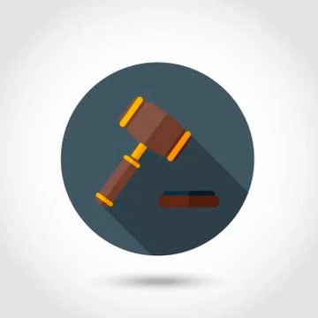 Gavel flat icon Stock Illustration