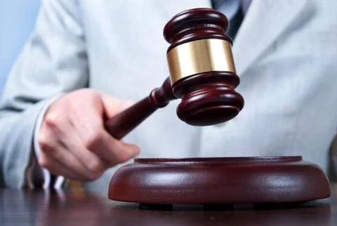 Gavel in the hand Foto stock