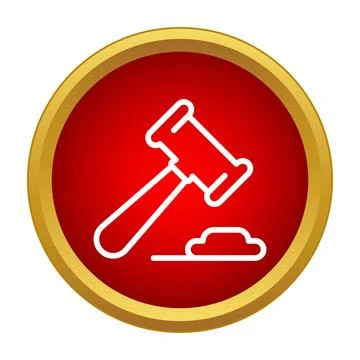 Gavel hitting sound block symbolizing justice and law Stock Illustration