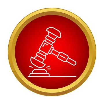 Gavel hitting sounding block symbolizing court justice Stock Illustration