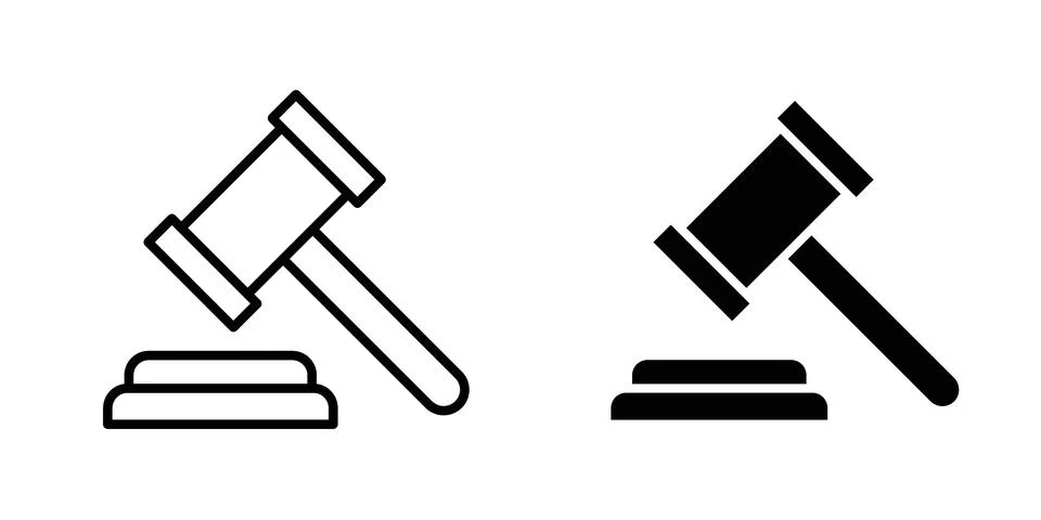 Gavel icon for design projects and web UI Stock Illustration