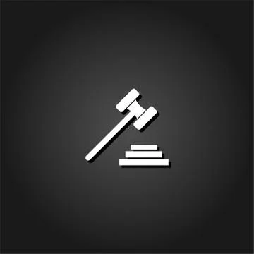 Gavel icon flat. Stock Illustration