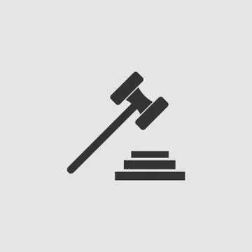 Gavel icon flat. Stock Illustration