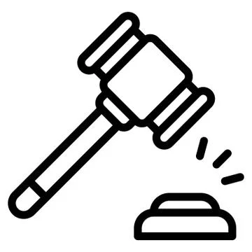 Gavel icon, Protest related vector Stock Illustration