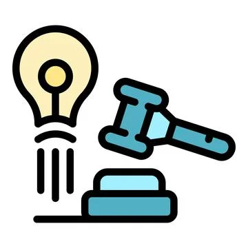 Gavel idea icon vector flat 스톡 일러스트