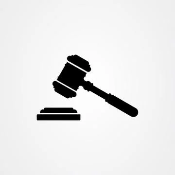Gavel law hammer icon logo design. vector illustration Stock Illustration