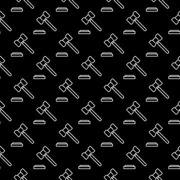 Gavel or Hammer vector Sanctions concept seamless pattern Stock Illustration