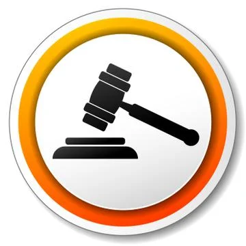 Gavel orange icon Stock Illustration