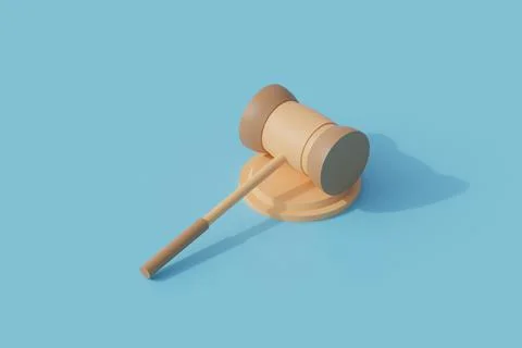 Gavel single isolated object. 3d render illustration 库存插图