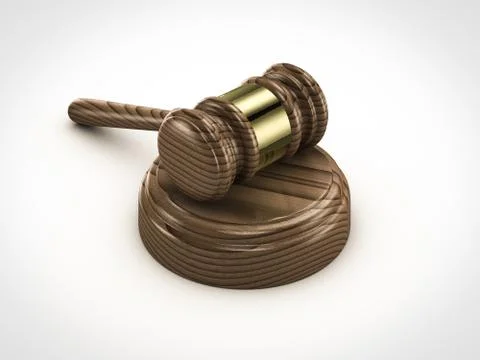Gavel on white background Stock Illustration
