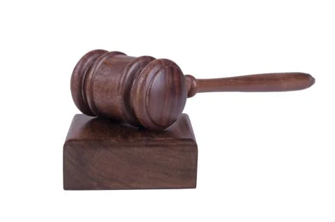 Gavel on white background Foto stock