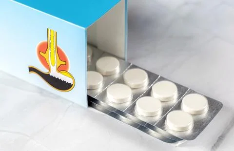 Gaviscon - pack of pills for stomach problems and heartburn. Stock Photos