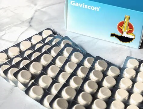 Gaviscon - pack of pills for stomach problems and heartburn. Foto stock