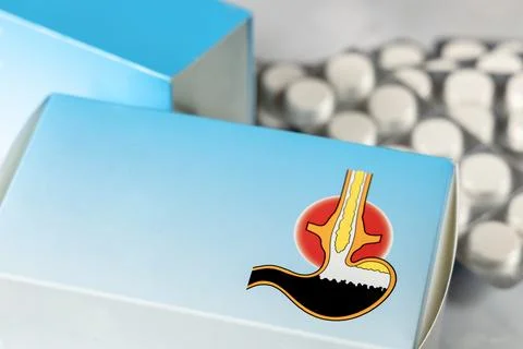 Gaviscon - pack of pills for stomach problems and heartburn. Stock Photos