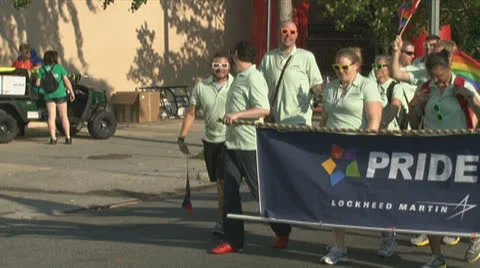 Gay employees at Lockheed Martin support same-sex marriage Stock Footage 24692657