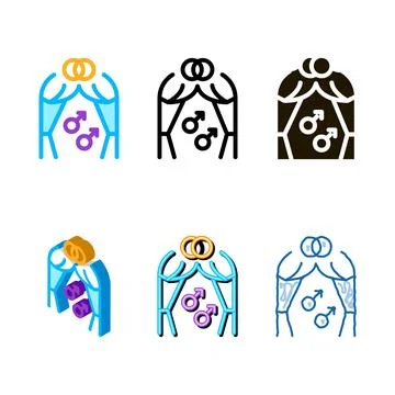 Gay forms marriage icon vector outline Stock Illustration