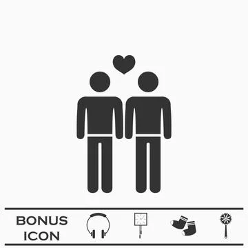 Gay icon flat Stock Illustration