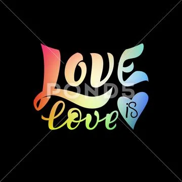 Gay Lettering. Conceptual poster with LGBT rainbow hand lettering for ...