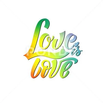 Gay Lettering. Conceptual poster with LGBT rainbow hand lettering for ...