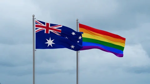Gay Pride and Australia flag Stock Footage 252129591