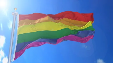 Gay Pride animated flag pack in 3D and isolated background Stock Footage 119929650