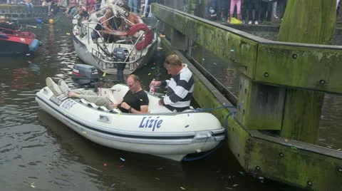 Gay Pride Canal Parade Amsterdam 2012 Stock Footage
