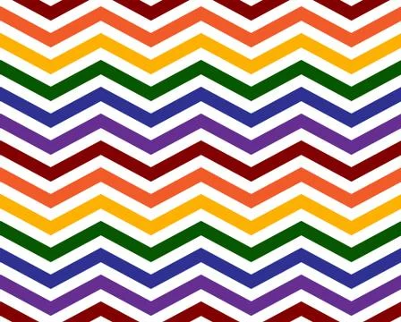 Gay pride colors in a zigzag pattern background Stock Illustration
