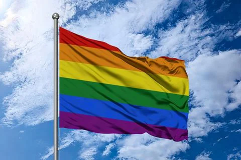 Gay Pride Flag – Static Rainbow Flag Symbol of the LGBTQ+ Community Stock Illustration