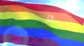 Gay pride flag waving LGBT lesbian gay bisexual transgender HD Footage