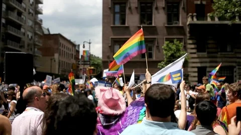 Gay Pride Flags Stock Footage
