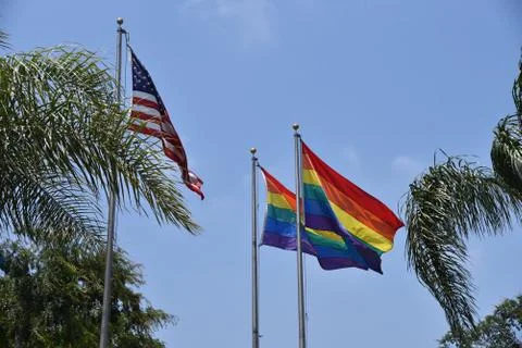 Gay pride flags Stock Photos