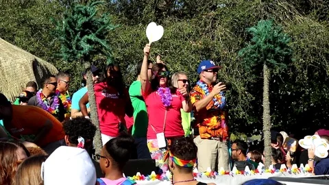 Gay Pride Parade 2018 Float Throwers Stock Footage 96949936