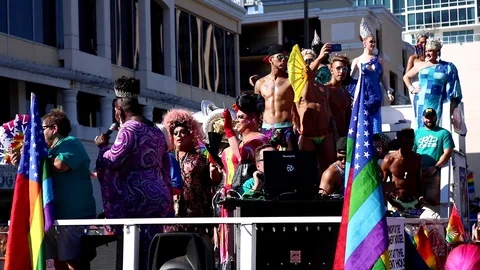 Gay Pride Parade 2018 Parliament House Stock Footage