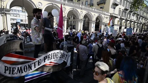 Gay pride parade Stock Footage 109492353