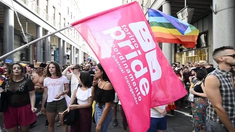 Gay pride parade Stock Footage 109492474