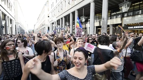 Gay pride parade Stock Footage 109492607