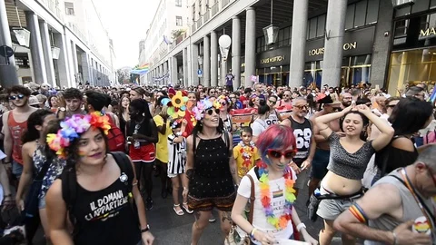 Gay pride parade Stock Footage 109492625